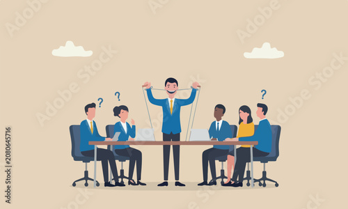 Obraz na plátně Control expression teams together way solve problem and conflict concept, busine