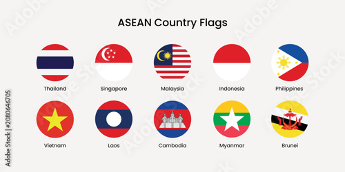 Photos ASEAN flags collection display vector elements