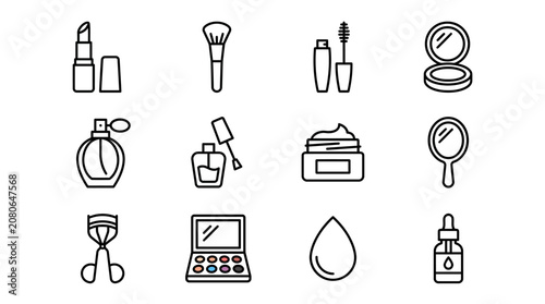Cosmetic and beauty care product icons