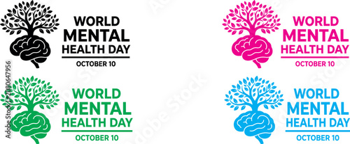 Canvastavla World mental health day growth healing and well being a symbolic illustration