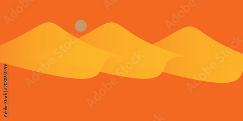 Minimal geometric background. Orange elements with fluid gradient. Dynamic shapes composition. Eps10 vector