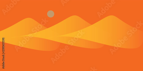 Minimal geometric background. Orange elements with fluid gradient. Dynamic shapes composition. Eps10 vector