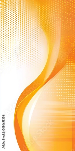 Abstract Background With Halftone Dotted Patterns And Liquid Wavy Lines In Warm Orange Tones