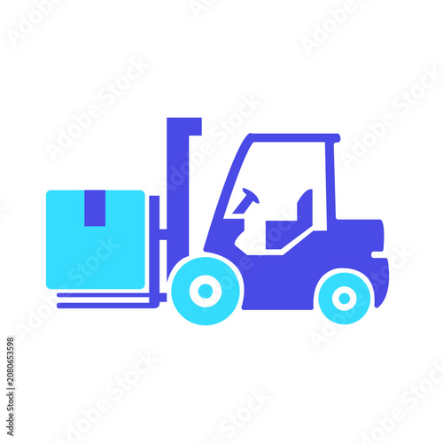 Forklift Flat Icon