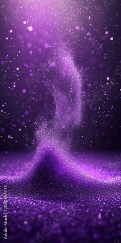 Abstract Elegant background with Shimmering Purple Glitter Particles and Light Effects for Festivals