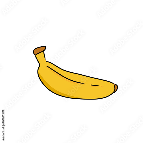 Simple illustration of banana with transparent background
