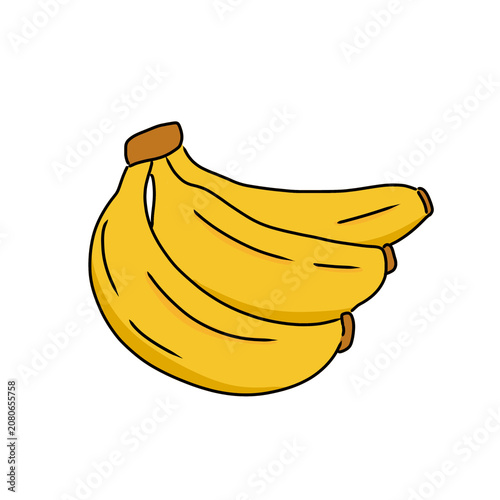 banana simple illustration on tranparent background