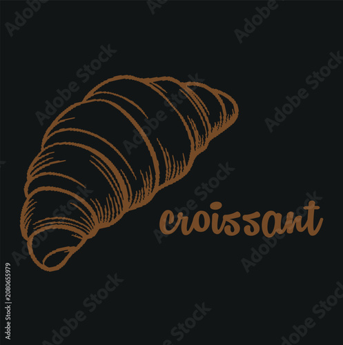 Croissant vector illustration isolated on white background. French Croissant colorful icon. Flat food solid icon design. Icon for infographic, packaging label, food app website and bistro