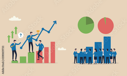 Canvas Print Business competitio together achievement concept, business people compete perfor
