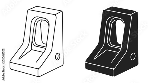 Φωτογραφία Mechanical Bracket Set: A set of two mechanical brackets, one outlined in white and the other filled in black, displayed side-by-side for comparison of design