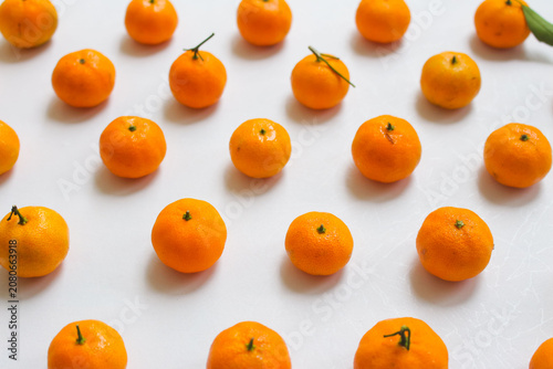 Fresh Mandarin Oranges on a white background