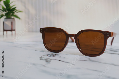 Modern glasses on a white background