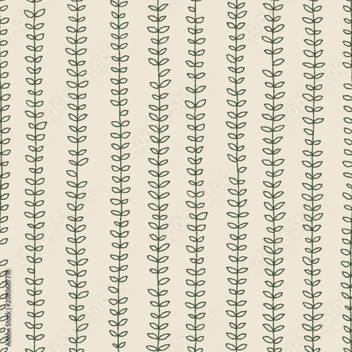 Vertical Leaf Stripe Seamless Textile Pattern