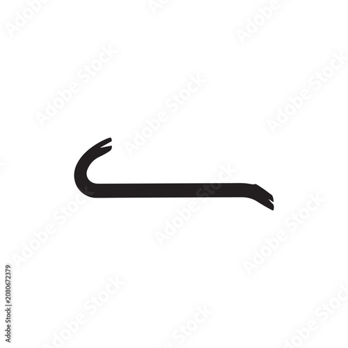 Φωτογραφία Minimalist black and white vector icon of a crowbar, a versatile prying tool