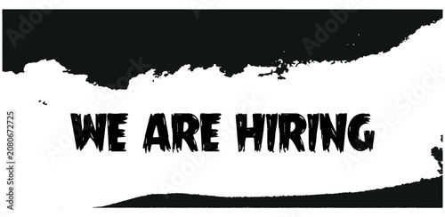 Poster with a sign Vacant. We are Hiring, Open Vacancy. Hiring and Recruiting concept. Loudspeaker announcement. Vector illustration.