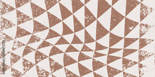 Fotografía Seamless mocha brown and white diamonds and triangles op art medieval textile pa