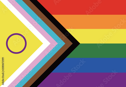 Bild auf Leinwand New intersex inclusive progress pride Rainbow sexual pansexual lgbt flag illustr
