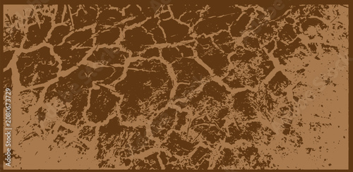 Photos Hand-drawn illustration depicting drought, cracked landscape vector icon