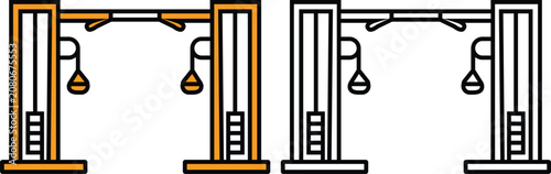 Photos Detailed fitness cable crossover machine vector graphic design set isolated on t