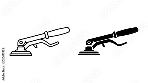 Fotografie Carpet Seaming Tool: A handy tool designed for joining carpet edges, featuring a lever mechanism and suction base for precise alignment and a professional finish