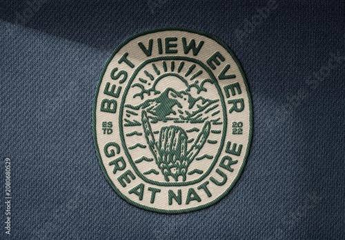 Stitching Embroidery Patch Mockup For Apparel And Branding Design