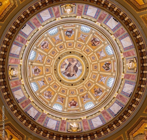 Interior architecture of St Stephens Basilica grand altar in Budapest