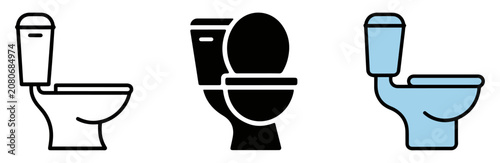 Bild auf Leinwand toilet commode icon set
