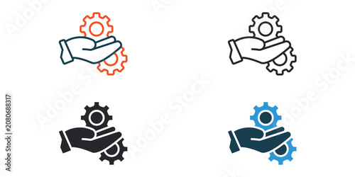 Canvas-taulu dexterity icons outline and Flat Style,transparent background