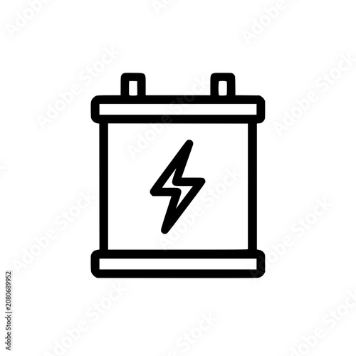 Battery graphic mark black icon on white background 