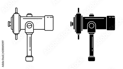 Bild auf Leinwand Mechanical Jig and Fixture Icons: Clean line art and silhouette icons of a mechanical jig and fixture, representing precision engineering and manufacturing tools