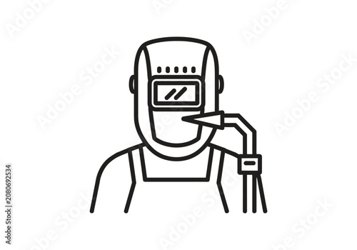 Bild auf Leinwand Industrial Welding Safety Worker Icon, Protective Equipment Vector Illustration