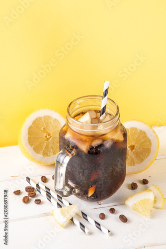 Cold brew coffee with lemonade, coffee citrus Arnold Palmer cocktail