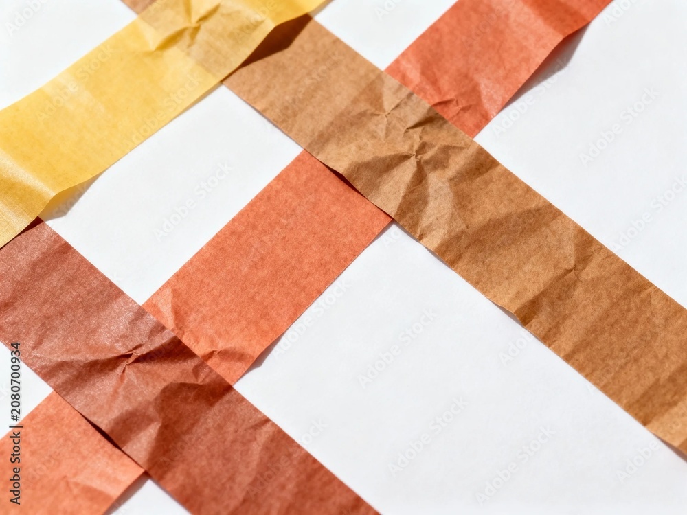 Fototapeta premium Woven Paper Strips in Warm Tones