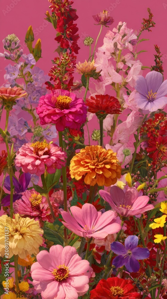 Fototapeta premium Vibrant floral bouquet display