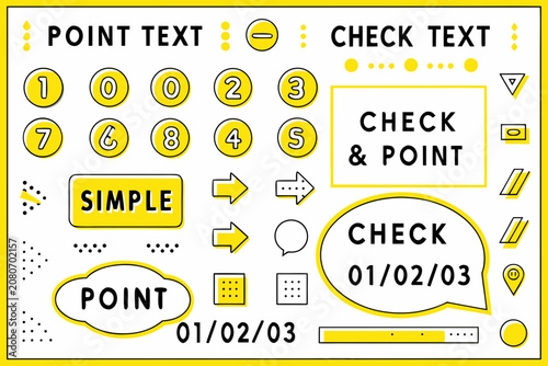 Obraz na plátně Yellow infographic elements collection with numbers arrows and text boxes