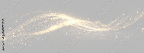 Bild auf Leinwand Transparent png with elegant gold and white glowing glitter wave swirl forming b