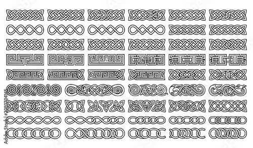 Konstfotografi Celtic Interlaced Border Outline Vector Collection