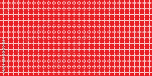 Vibrant Red Geometric Pattern with Seamless Square Grid Texture in Minimalist Style