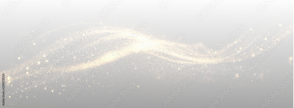 Naklejka premium gold Transparent png golden glowing light wave with sparkling particles and luminous energy trail abstract elegant vector illustration on white background overlay glitter effect sparkle dust glow