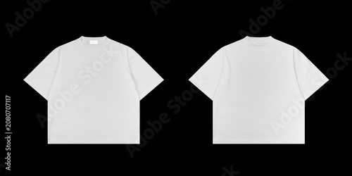 Foto Blank T Shirt color white template front and back view on white background