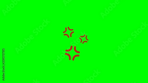 Anime Style Red Anger Vein Symbol Animation Green Screen