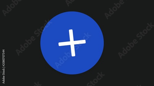 White Plus Symbol on Blue Circle Icon