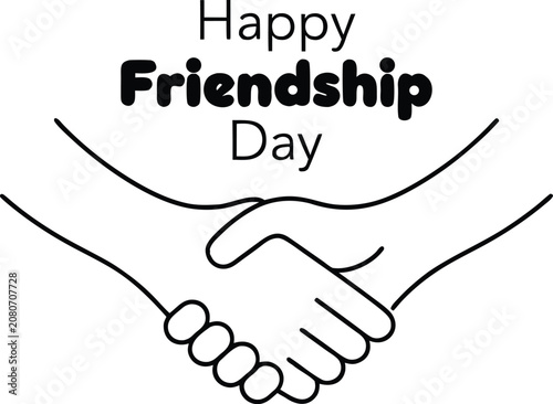Friendship Day Celebration with People Holding Hands Illustration