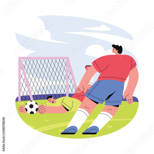 Fotografie Goalkeeper Dive Vector Illustration EPS File