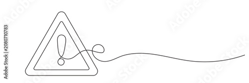 Single line warning sign - editable stroke.
