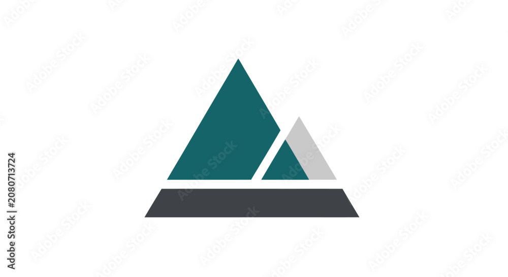 Fototapeta premium Geometric shapes forming mountain peaks.