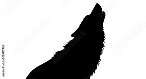 Silhouette of a howling wolf head profile.