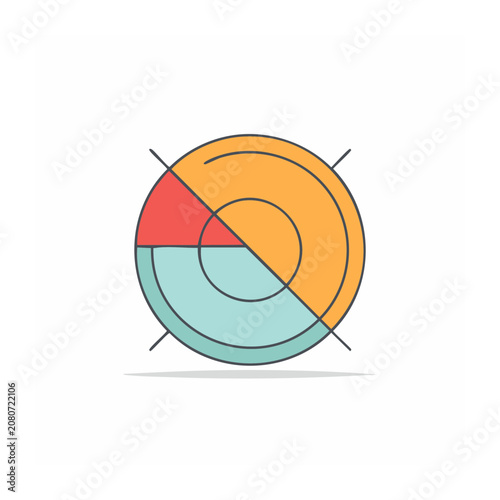 Flat Design Circular Diagram with Segments