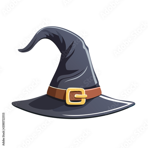 Cartoon Witch Hat with Gold Buckle