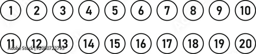 Fotografie Bullet Points number icon  set